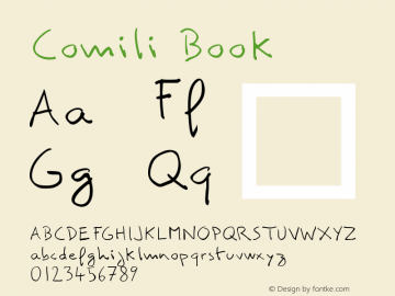 Comili Book Version 0.03 Font Sample