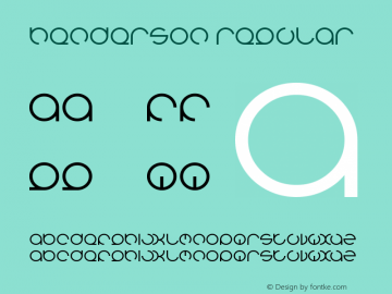 henderson Version 1.00 March 2, 2011, initial release Font Sample