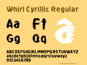 Whirl Cyrillic Regular Version 1.3; 2000 Font Sample