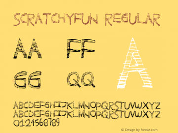 ScratchyFun Version 1.00 March 21, 2013, initial release Font Sample