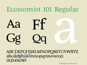 EconomistOneOhOne-Regular Version 001.002; t1 to otf conv Font Sample