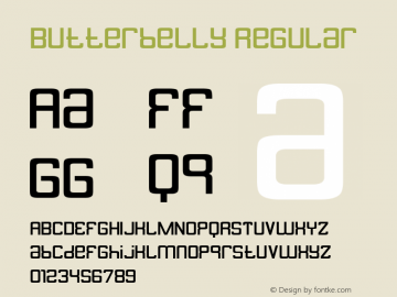 Butterbelly Version 2.000 2004 Font Sample