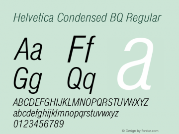 HelveticaConBQ-ExtraLightItalic 001.000 Font Sample