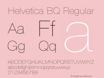 HelveticaBQ-UltraLight 001.000 Font Sample