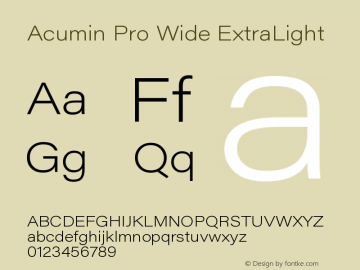 AcuminProWide-ExtraLight Version 1.011 Font Sample