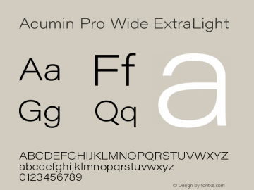 AcuminProWide-ExtraLight Version 1.011 Font Sample