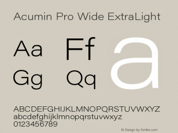 AcuminProWide-ExtraLight Version 1.011图片样张