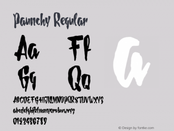 Paunchy Version 001.000 Font Sample