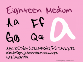 Eighteen Version 001.000 Font Sample