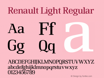 Renault-Light 001.001 Font Sample