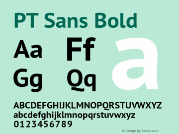 PTSans-Bold Version 1.001 Font Sample