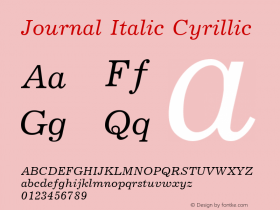 Journal Italic Cyrillic 001.000 Font Sample