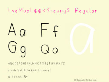 LyeMueLookKreung2 Version 001.000 Font Sample