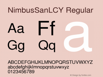 NimbusSanLCY Version 001.005 Font Sample