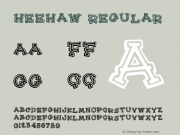 HeeHaw Regular Altsys Fontographer 3.5  2/1/93图片样张
