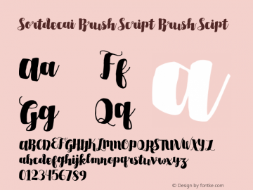 Sortdecai Brush Script Version 1.000 Font Sample