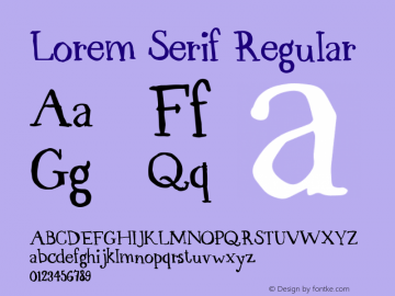 Lorem Serif Version 1.0 Font Sample