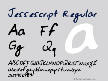 Jessescript Version 1.0 Font Sample