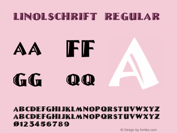 Linolschrift 1.25 Font Sample