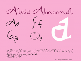 Aleia Abnormal 1.0 Sun May 21 10:35:48 1995 Font Sample