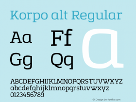 Korpoalt Version 001.001 Font Sample