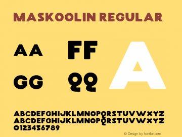 Maskoolin Version 1.0 Font Sample