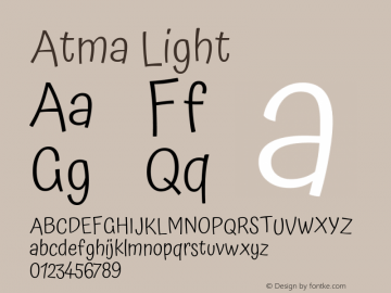 Atma Light Version 1.101;PS 1.100;hotconv 1.0.86;makeotf.lib2.5.63406图片样张