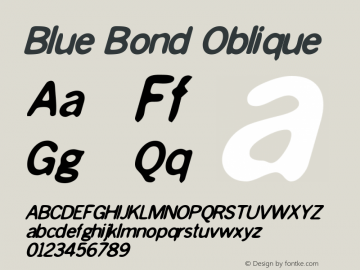 Blue Bond Oblique Macromedia Fontographer 4.1.5 22/09/1999 Font Sample