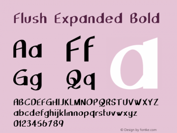 Flush-ExpandedBold Version 1.000 Font Sample