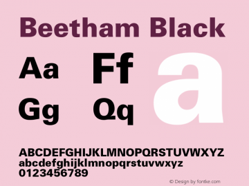 Beetham-Black Version 001.901 Font Sample