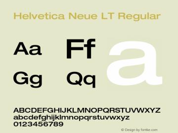 HelveticaNeueLT-MediumExt 006.000 Font Sample