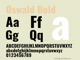 Oswald Bold Version 4.003 Font Sample