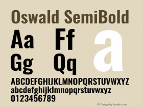Oswald SemiBold Version 4.003图片样张