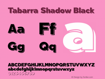 TabarraShadow Version 2.231 Font Sample
