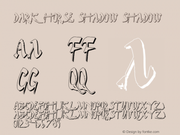 Dark Horse Shadow 1 Font Sample