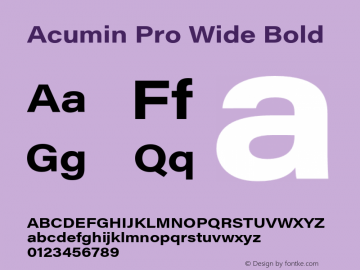 AcuminProWide-Bold Version 1.011 Font Sample