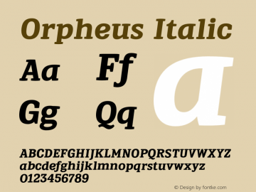 Orpheus Italic Version 1.000 2009 initial release图片样张