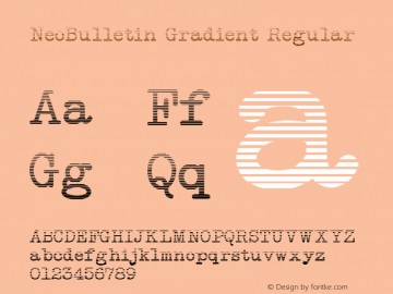 NeoBulletin Gradient Version 1.000 2012 initial release Font Sample