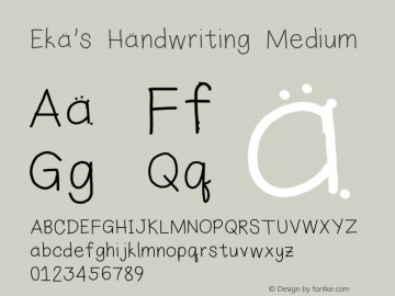 Eka's Handwriting Version 1.0 Font Sample
