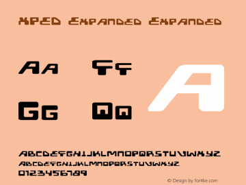 XPED Expanded 1 Font Sample