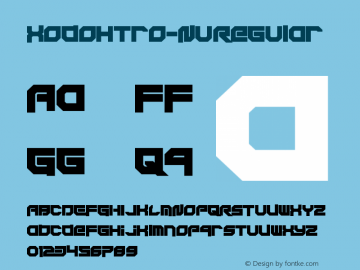 Xodohtro-Nu Regular Version 1.0 Font Sample