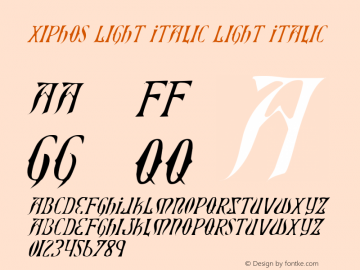 Xiphos Light Italic 001.000 Font Sample