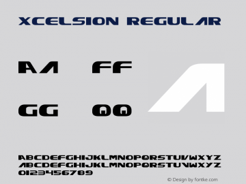 Xcelsion Version 3.0; 2003 Font Sample