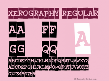 Xerography Version 1.0 Font Sample
