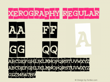 Xerography Version 1.0 Font Sample