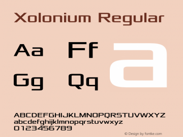 Xolonium Version 2.0 Font Sample