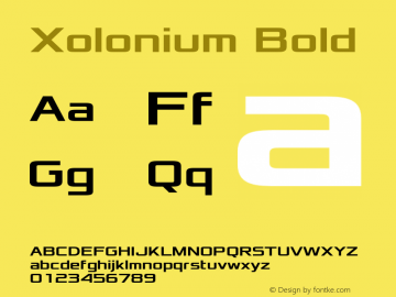 Xolonium Bold Version 2.0 Font Sample