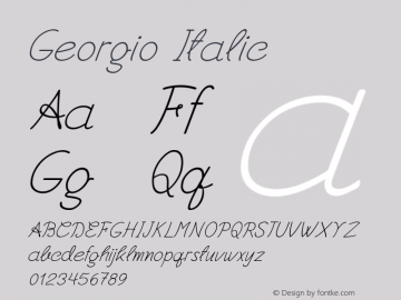 Georgio-Italic Version 1.000 Font Sample