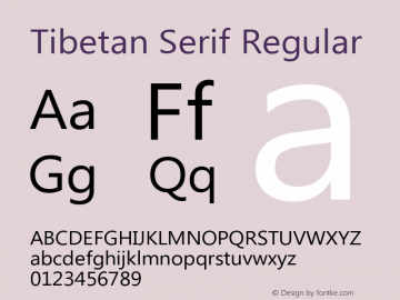 Tibetan Serif Version 3.0 2008 Font Sample