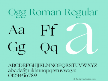 Ogg Roman Regular 1.020 Font Sample